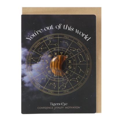 Picture of Out Of This World Tiger's Eye Crystal Moon Greeting Card