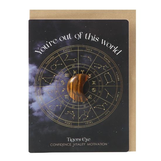 Picture of Out Of This World Tiger's Eye Crystal Moon Greeting Card