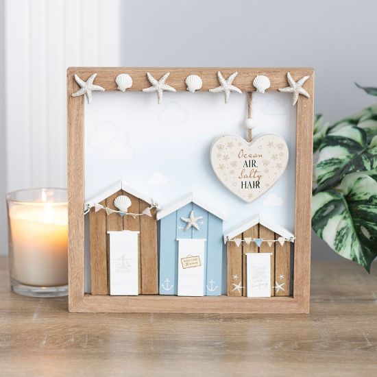 Picture of Ocean Air Salty Hair 3D Shell Beach Hut MDF Plaque