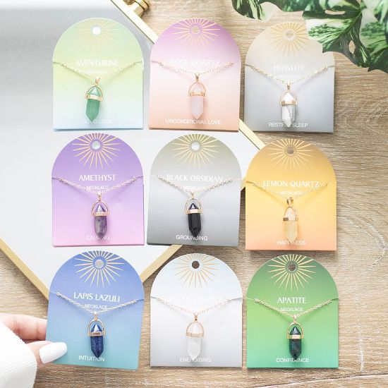 Picture of Set of 9 Crystal Pendant Necklaces
