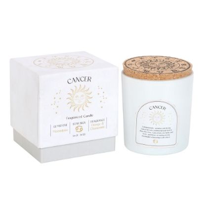 Picture of Cancer Orange & Chamomile Gemstone Zodiac Candle