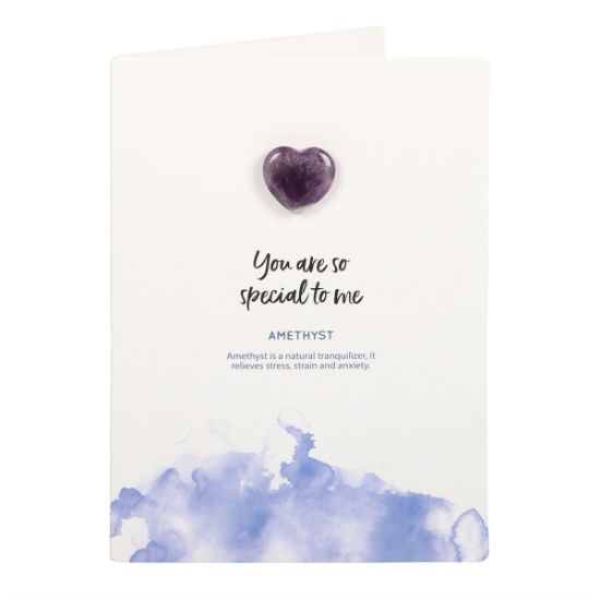 Picture of Special To Me Amethyst Crystal Heart Greeting Card