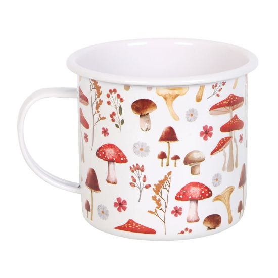 Picture of All Over Mushroom Print Enamel Mug