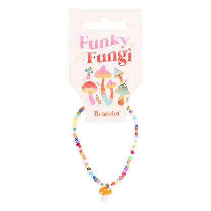 Picture of Orange Mushroom Beaded Charm Bracelet