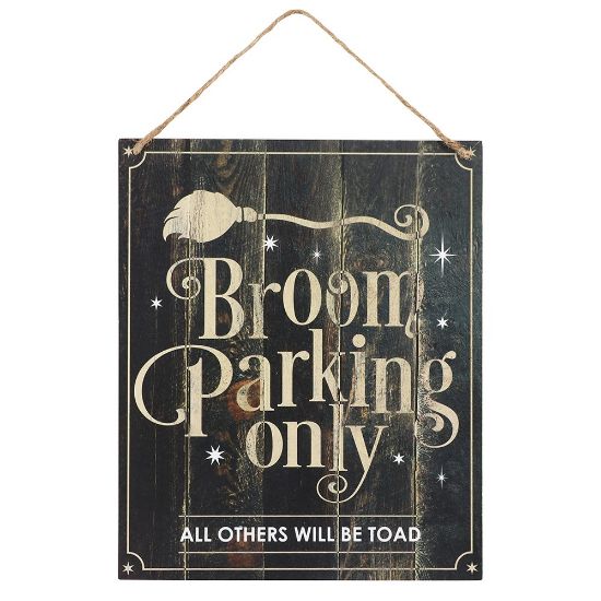 Picture of Broom Parking Only Hanging MDF Sign