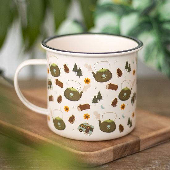 Picture of Camping Print Enamel Mug