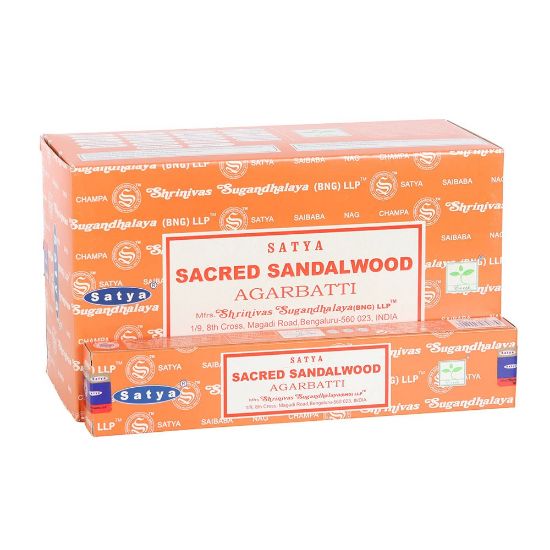 Picture of 12 Packs of Sacred Sandalwood Incense Sticks by Satya