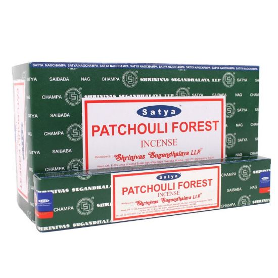 Picture of 12 Packs of Patchouli Forest Incense Sticks by Satya