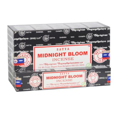 Picture of 12 Packs of Midnight Bloom Incense Sticks by Satya