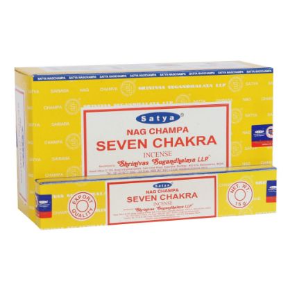 Picture of 12 Packs of Seven Chakra Incense Sticks by Satya