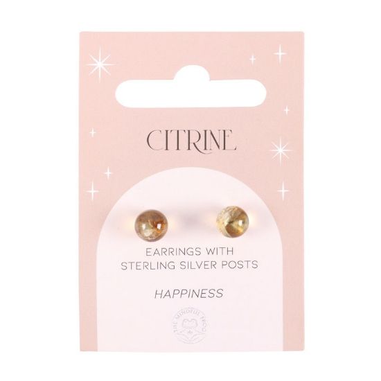 Picture of Citrine Semi Precious Crystal Earrings