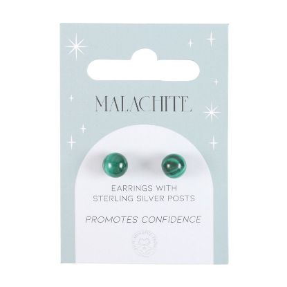 Picture of Malachite Semi Precious Crystal Earrings