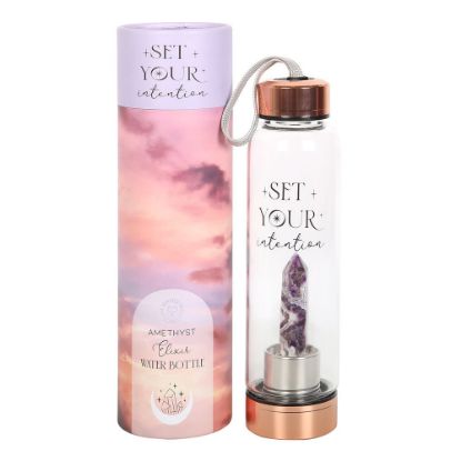Picture of Amethyst Set Your Intention Glass Water Bottle