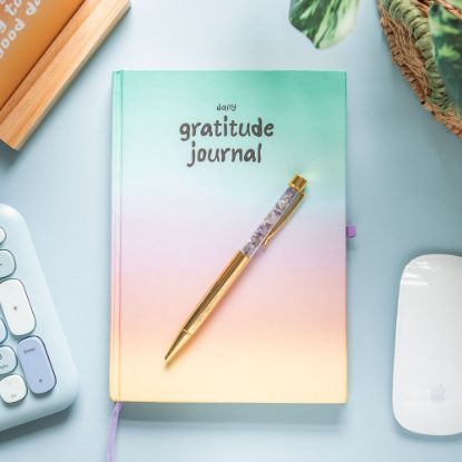 Picture of Multicoloured Gratitude Journal with Amethyst Pen