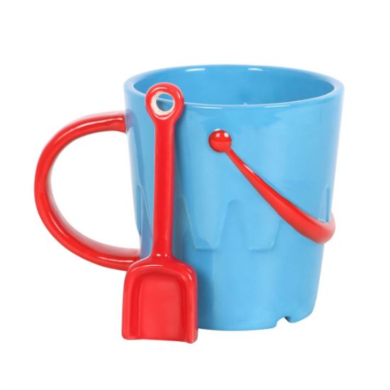 Picture of Bucket Shaped Ceramic Mug with Spade Spoon