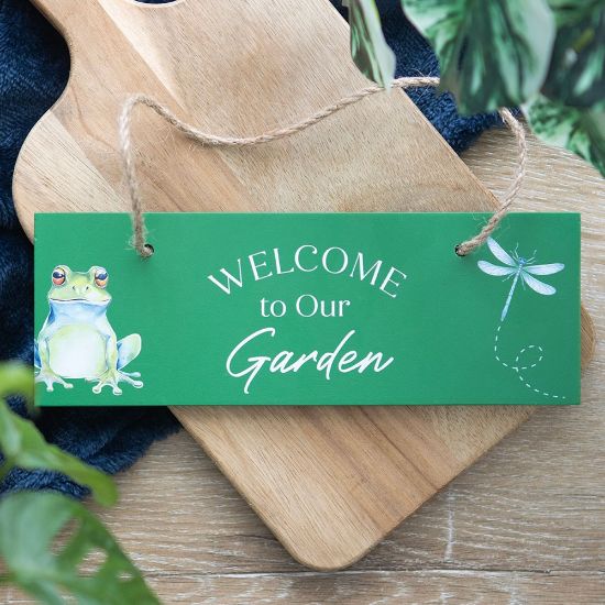 Picture of Green Welcome to Our Garden Hanging Sign