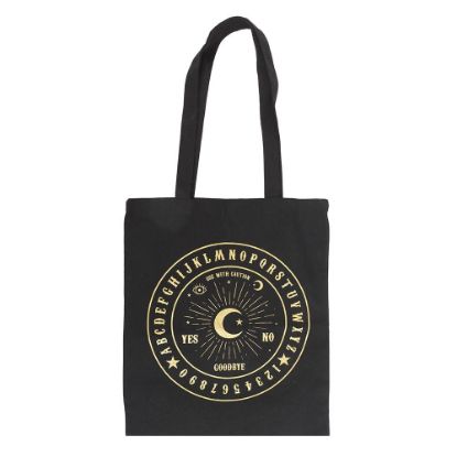 Picture of Black and Gold Talking Board Polycotton Tote Bag