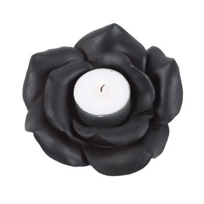 Picture of Black Rose Resin Tealight Candle Holder