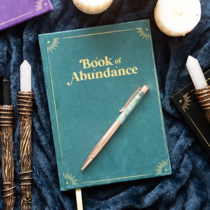 Picture of Book of Abundance Journal with Green Aventurine Crystal Pen