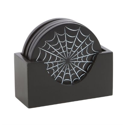 Picture of Black Spiderweb Coaster Set