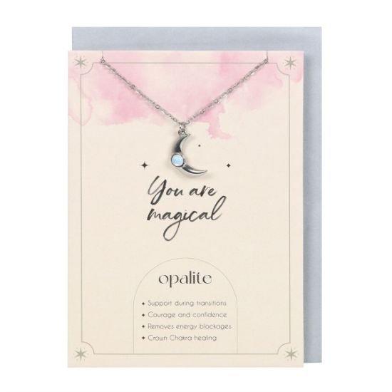 Picture of Opalite Crescent Moon Necklace Card