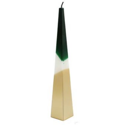 Picture of 32cm Green and Gold Pyramid Candle