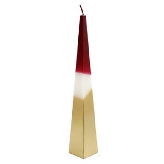 Picture of 32cm Red and Gold Pyramid Candle