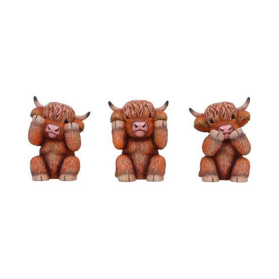 Picture of Three Wise Highland Cows 9.6cm
