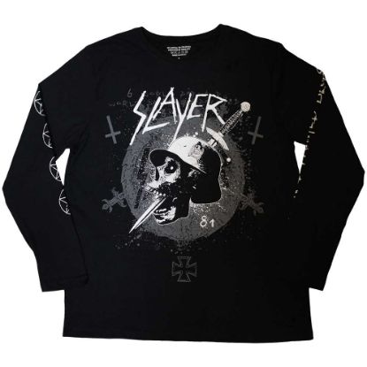 Picture of Slayer Unisex Long Sleeve T-Shirt: Dagger Skull Sleeve Print