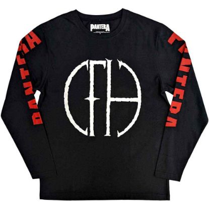Picture of Pantera Unisex Long Sleeve T-Shirt: Frayed Logo Sleeve Print