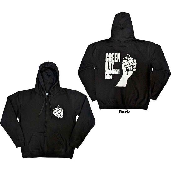 Picture of Green Day Unisex Zipped Hoodie: American Idiot The Musical Back Print