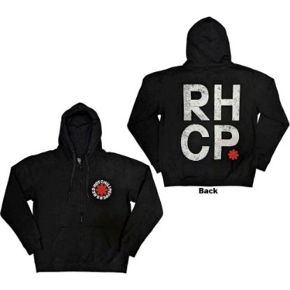Picture of Red Hot Chili Peppers Unisex Zipped Hoodie: Red Asterisk Back Print