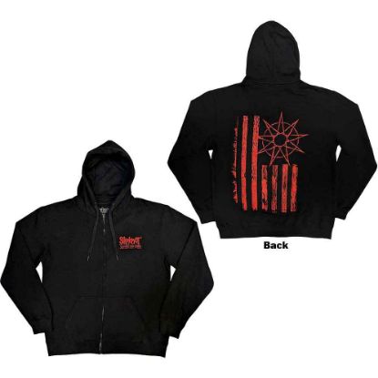 Picture of Slipknot Unisex Zipped Hoodie: 9-Point Flag Back Print