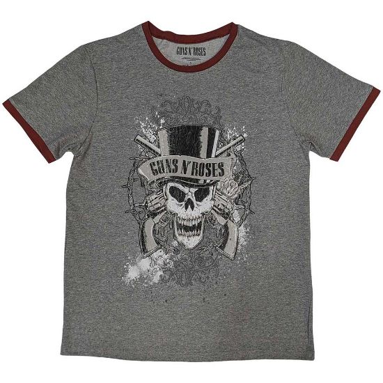 Picture of Guns N' Roses Unisex Ringer T-Shirt: Faded Skull