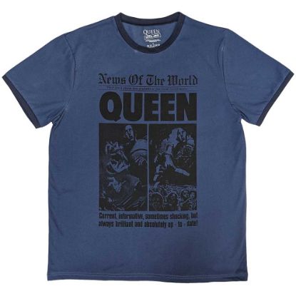 Picture of Queen Unisex Ringer T-Shirt: News of the World 40th Front Page