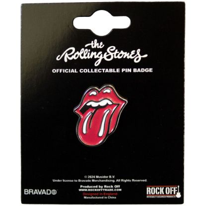 Picture of The Rolling Stones Pin Badge: Classic Tongue Silver Outline