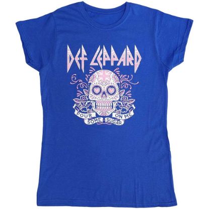Picture of Def Leppard Ladies T-Shirt: Pour Some Sugar On Me Skull Tour 2019 Ex-Tour (Large)