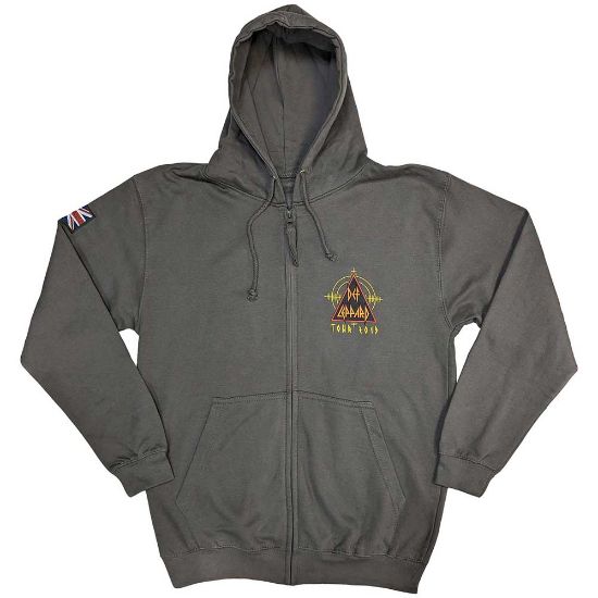 Picture of Def Leppard Unisex Zipped Hoodie: Logo Tour 2019 Ex-Tour