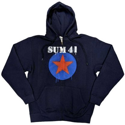 Picture of Sum 41 Unisex Zipped Hoodie: Star Logo Ex-Tour (Small)