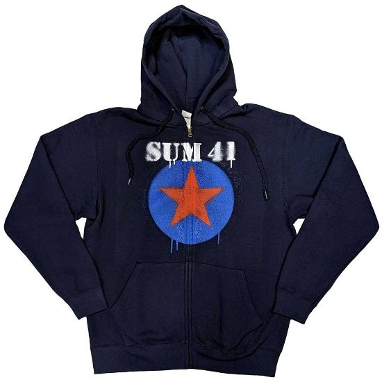 Picture of Sum 41 Unisex Zipped Hoodie: Star Logo Ex-Tour (Small)