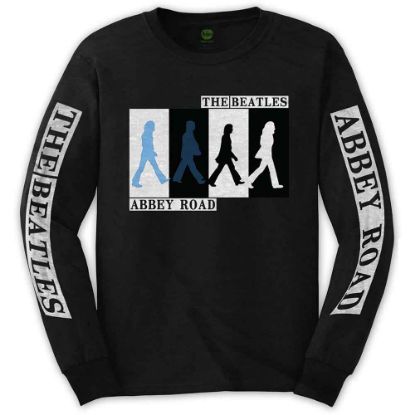 Picture of The Beatles Unisex Long Sleeve T-Shirt: Abbey Road Colours Crossing Sleeve Print