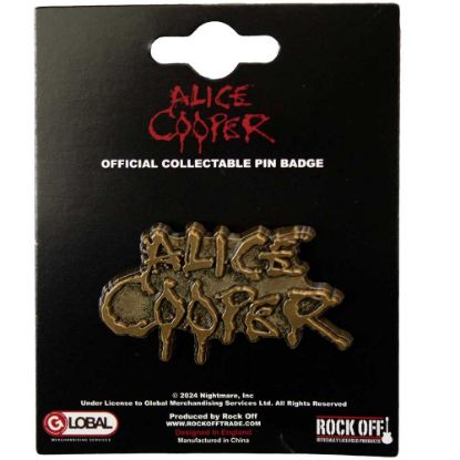 Picture of Alice Cooper Pin Badge: Dripping Logo Gold