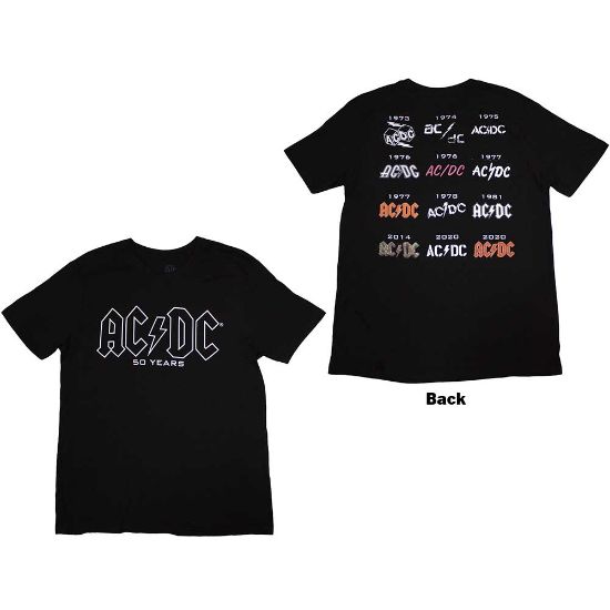 Picture of AC/DC Unisex T-Shirt: Logo History Back Print