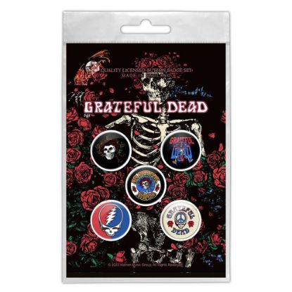 Picture of Grateful Dead Button Badge Pack: Skeleton & Rose