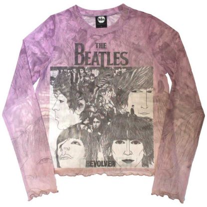Picture of The Beatles Ladies Long Sleeve Crop Top: Revolver Mesh