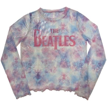 Picture of The Beatles Ladies Long Sleeve Crop Top: Drop T Logo Mesh