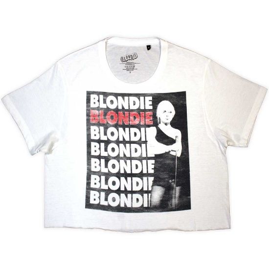 Picture of Blondie Ladies Crop Top: Stacked Logo  