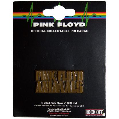 Picture of Pink Floyd Pin Badge: Animals Gold Text Logo