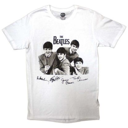 Picture of The Beatles Unisex T-Shirt: Mop Tops & Signatures