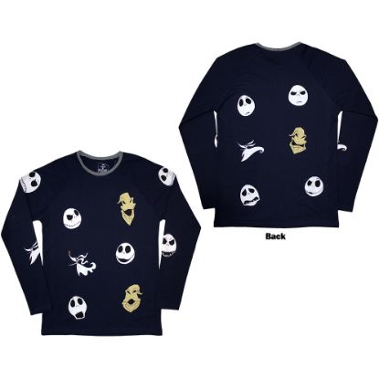 Picture of The Nightmare Before Christmas Unisex Long Sleeve T-Shirt: Character Heads Back Print & Embellished